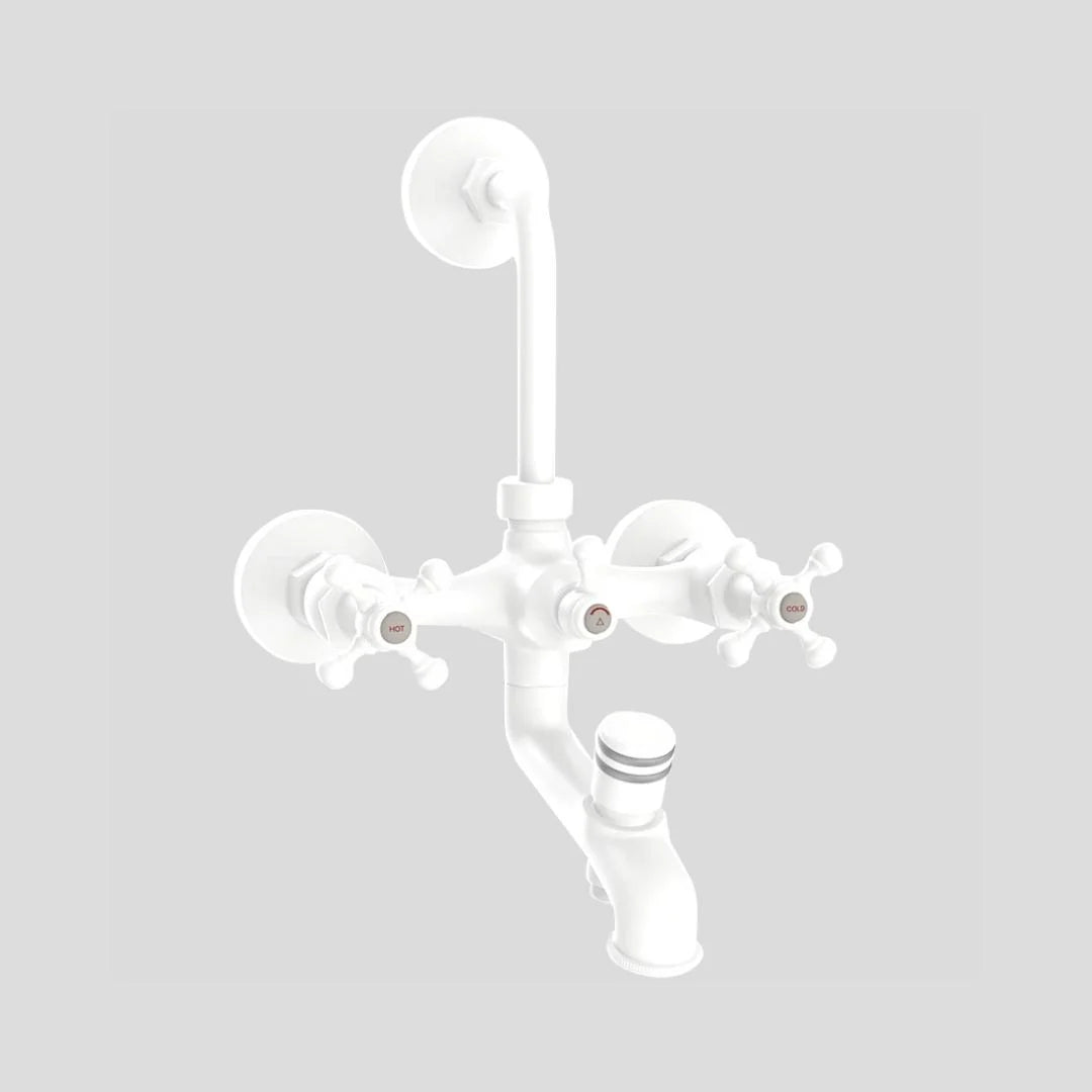Jaquar 3 Way Wall Mixer Queen's QQT-WHM-7281 Normal Flow - White Matt Finish