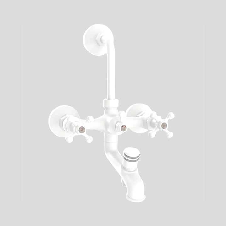 Jaquar 3 Way Wall Mixer Queen's QQT-WHM-7281 Normal Flow - White Matt Finish