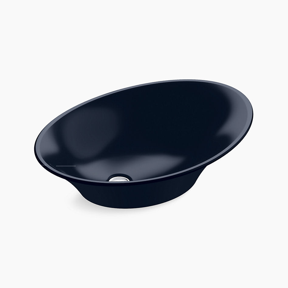 KOHLER VEIL OVAL VESSEL WASH BASIN K-77171IN-DGS-INDIGO
