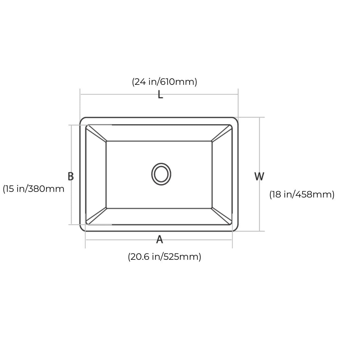 Hindware Quartz Sink Sapphire SAPPHIRE 24 X 18 X 8 ( 24 x 18 inches ) - Black