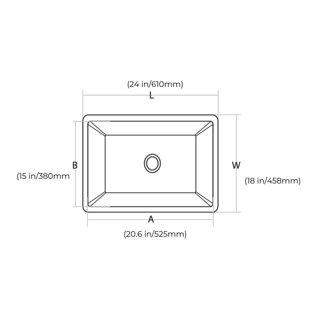 Hindware Quartz Sink Sapphire SAPPHIRE 24 X 18 X 8 ( 24 x 18 inches ) - Eros