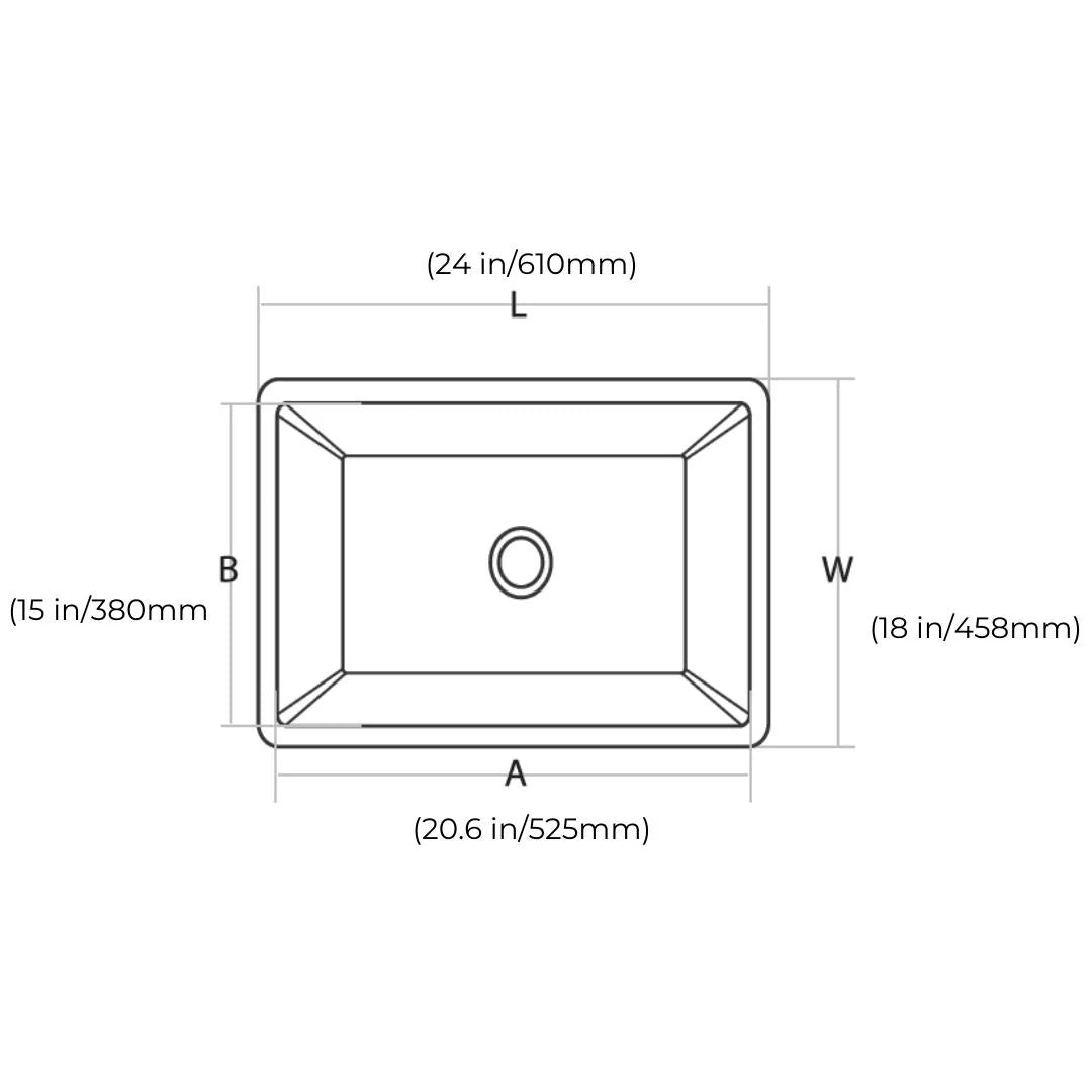 Hindware Quartz Sink Sapphire SAPPHIRE 24 X 18 X 8 ( 24 x 18 inches ) - White DX