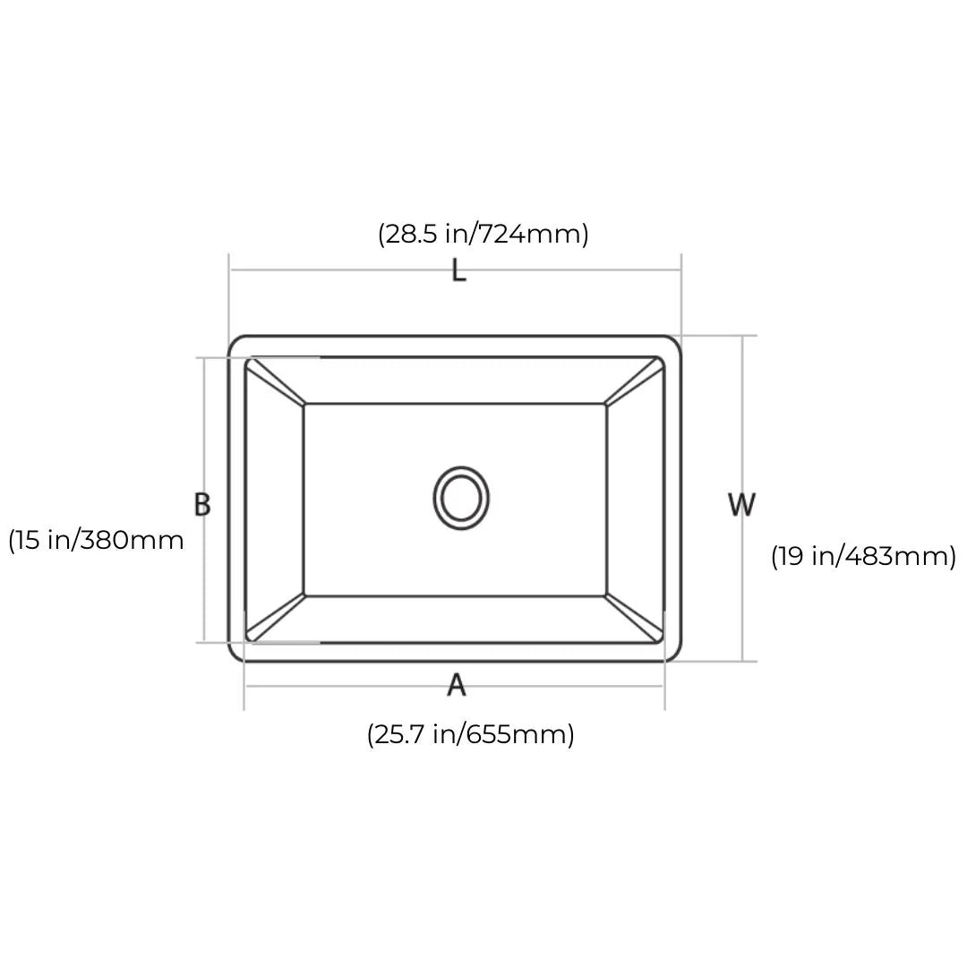 Hindware Quartz Sink Sapphire SAPPHIRE 28.5 X 19 X 8 ( 28.5 x 19 inches ) - White