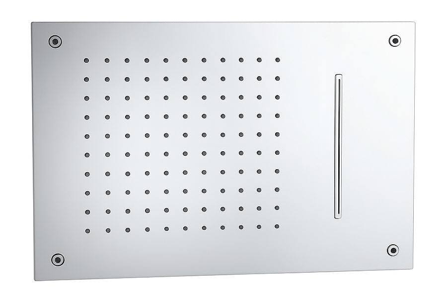 PICASO 2 FLOW OVERHEAD RAIN SHOWER-RAIN & WATERFALL 19X13 INCHES: CHROME