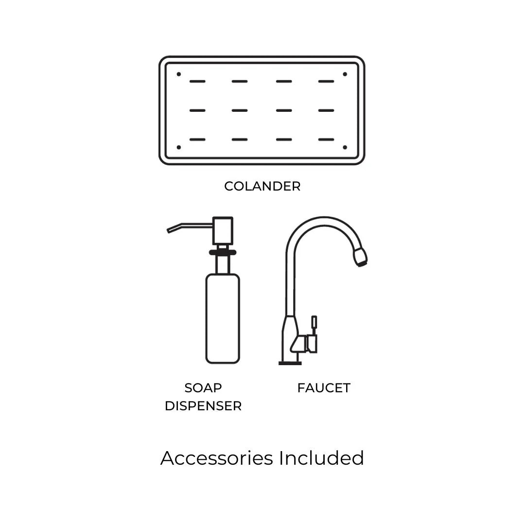 Hindware Stainless Steel Sink Designer Series SINGLE BOWL BENNETT PLUS ( 30 x 18 inches ) - Satin