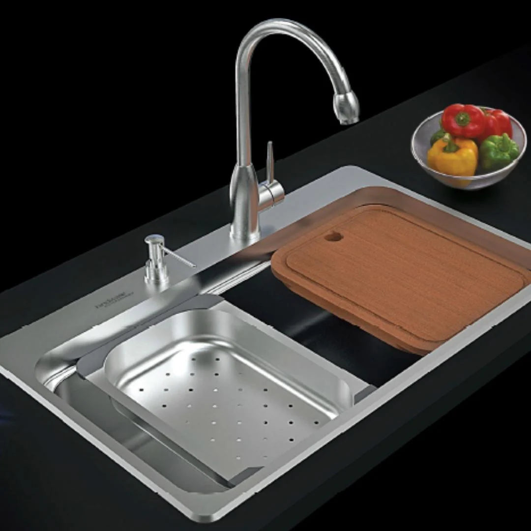 Hindware Stainless Steel Sink Designer Series SINGLE BOWL BENNETT PLUS ( 30 x 18 inches ) - Satin