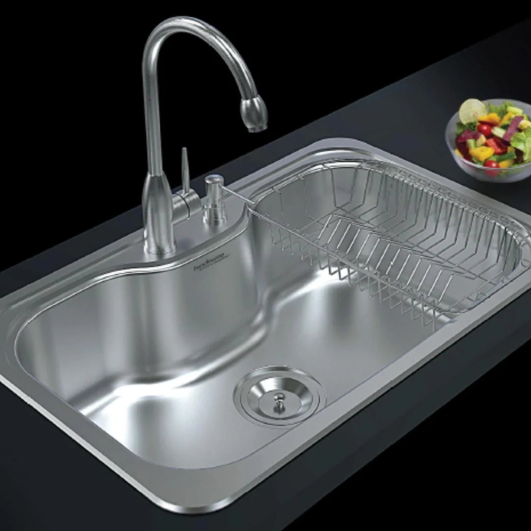 Hindware Stainless Steel Sink Designer Series SINGLE BOWL CAMERON PLUS ( 32 x 20 inches ) - Satin