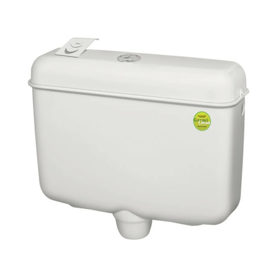 Hindware External Wall Mounted Cistern Without Frame SLEEK ESSENCE DUAL FLUSH - White