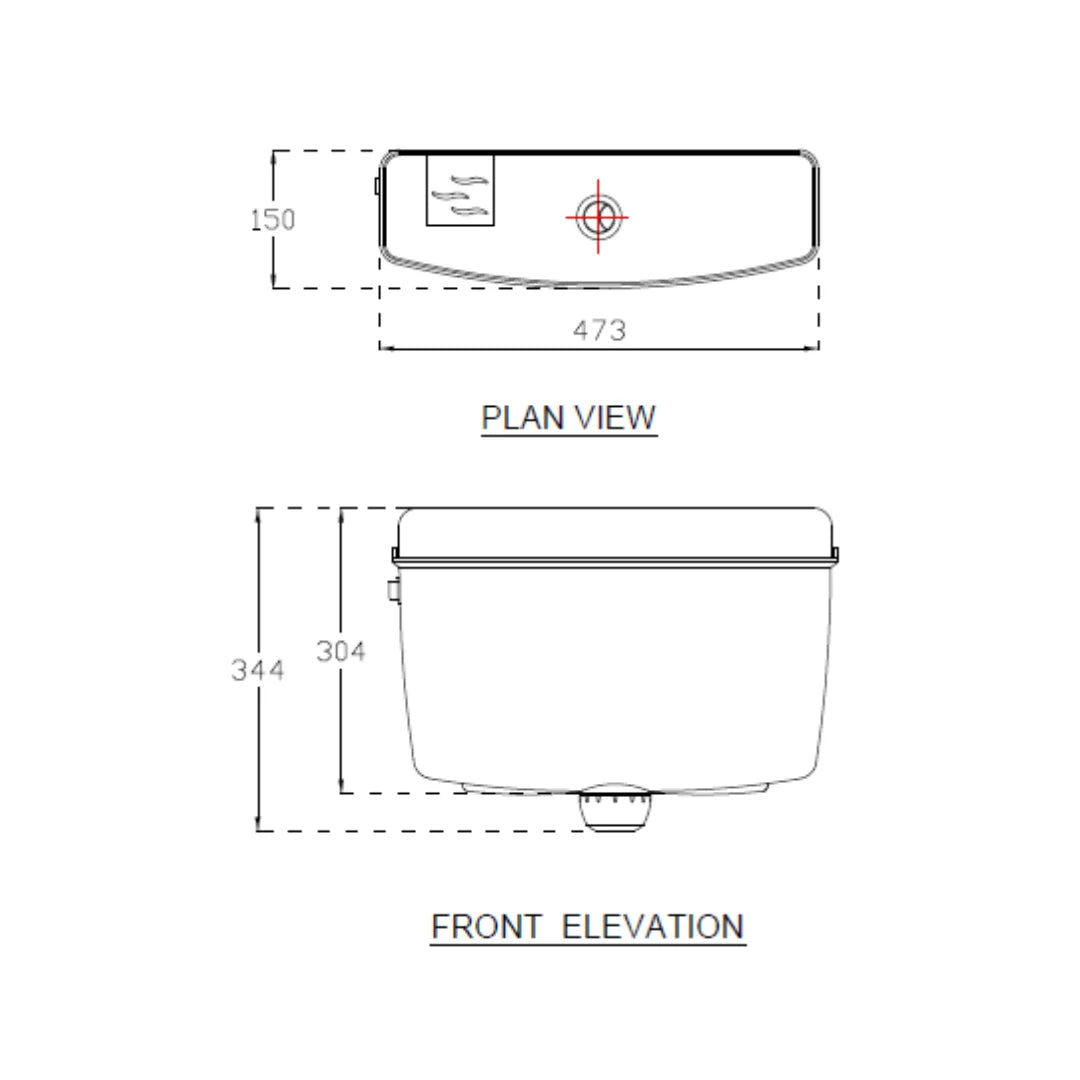 Hindware External Wall Mounted Cistern Without Frame SLEEK ESSENCE DUAL FLUSH - White