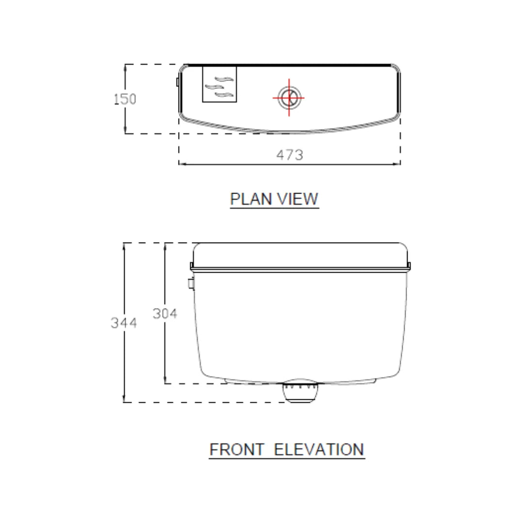 Hindware External Wall Mounted Cistern Without Frame SLEEK ESSENCE DUAL FLUSH ISI - White