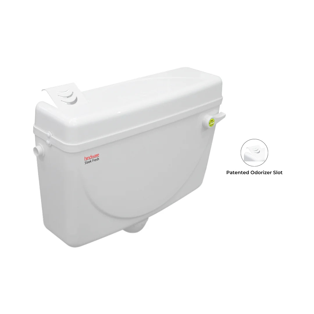 Hindware External Wall Mounted Cistern Without Frame SLEEK FRESH ISI - White