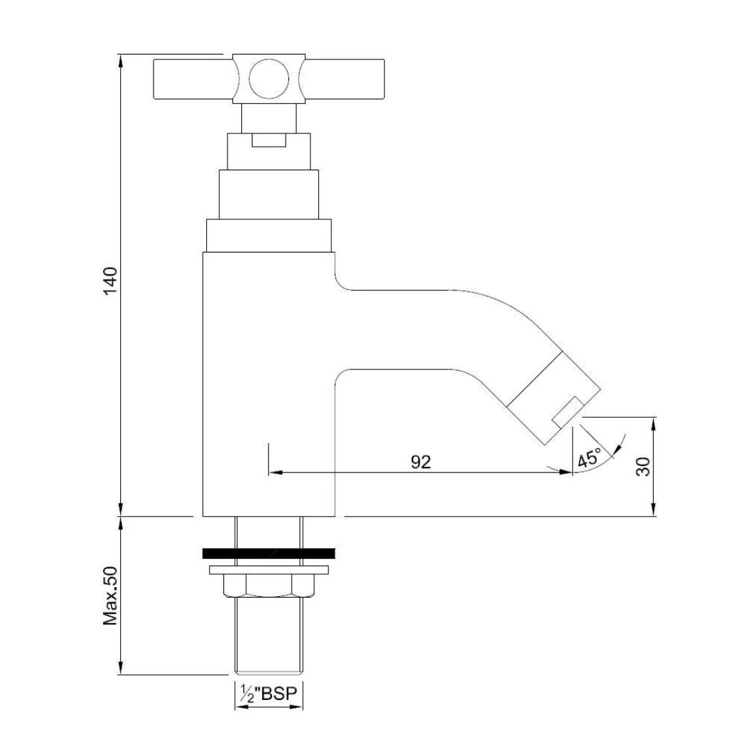 Jaquar Table Mounted Regular Basin Tap Solo SOL-CHR-6011 - Chrome