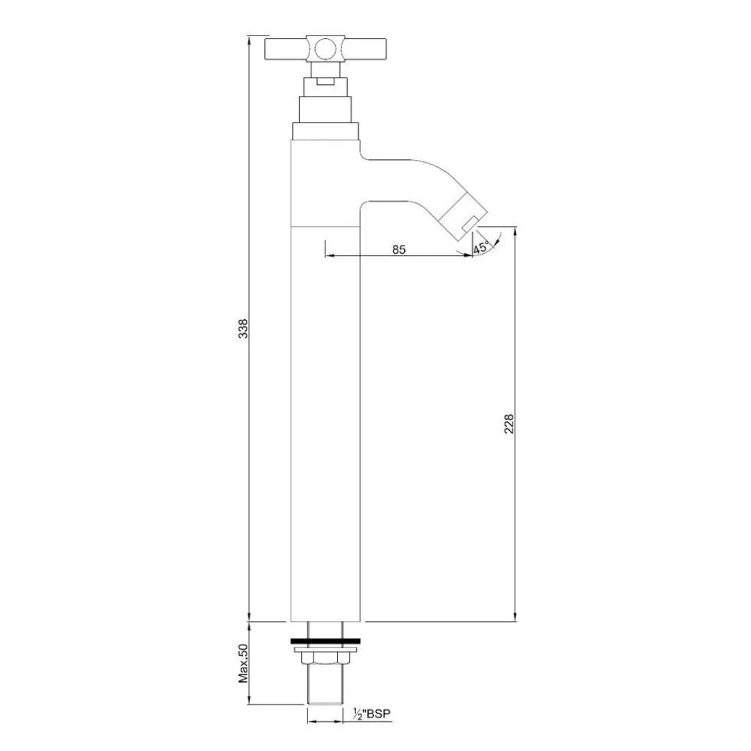 Jaquar Table Mounted Tall Boy Basin Tap Solo SOL-CHR-6021 - Chrome