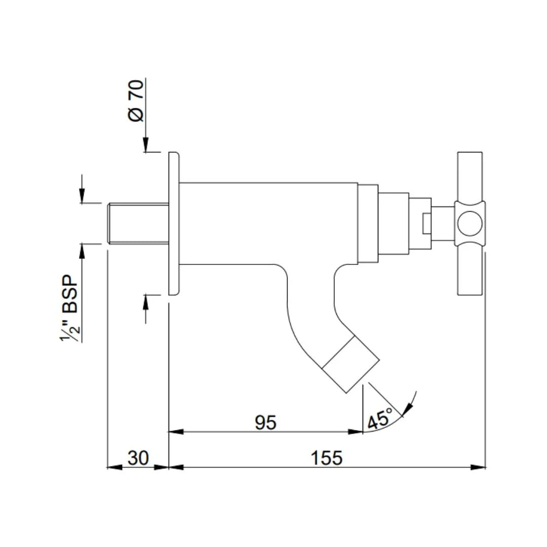 Jaquar WC Area Bib Tap Solo SOL-CHR-6037 - Chrome