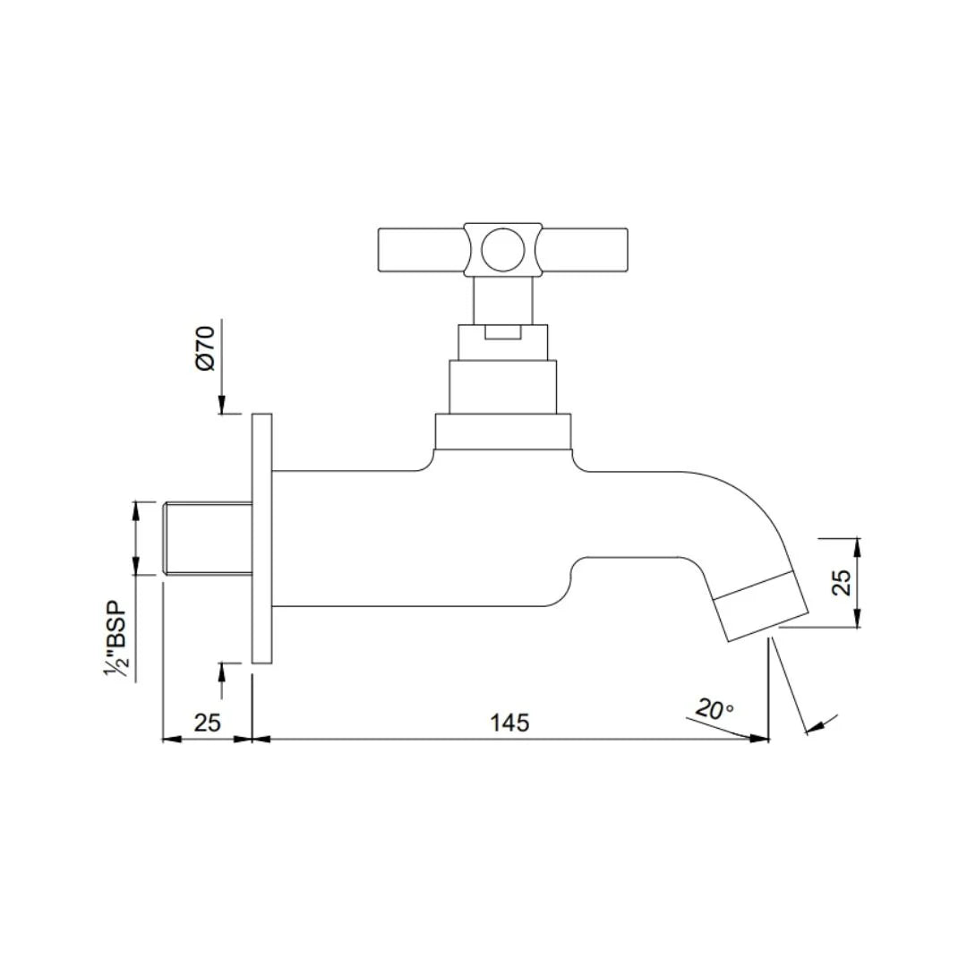 Jaquar WC Area Bib Tap Solo SOL-CHR-6047 - Chrome