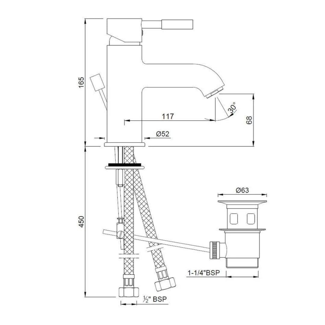 Jaquar Table Mounted Regular Basin Mixer Solo SOL-CHR-6051B - Chrome