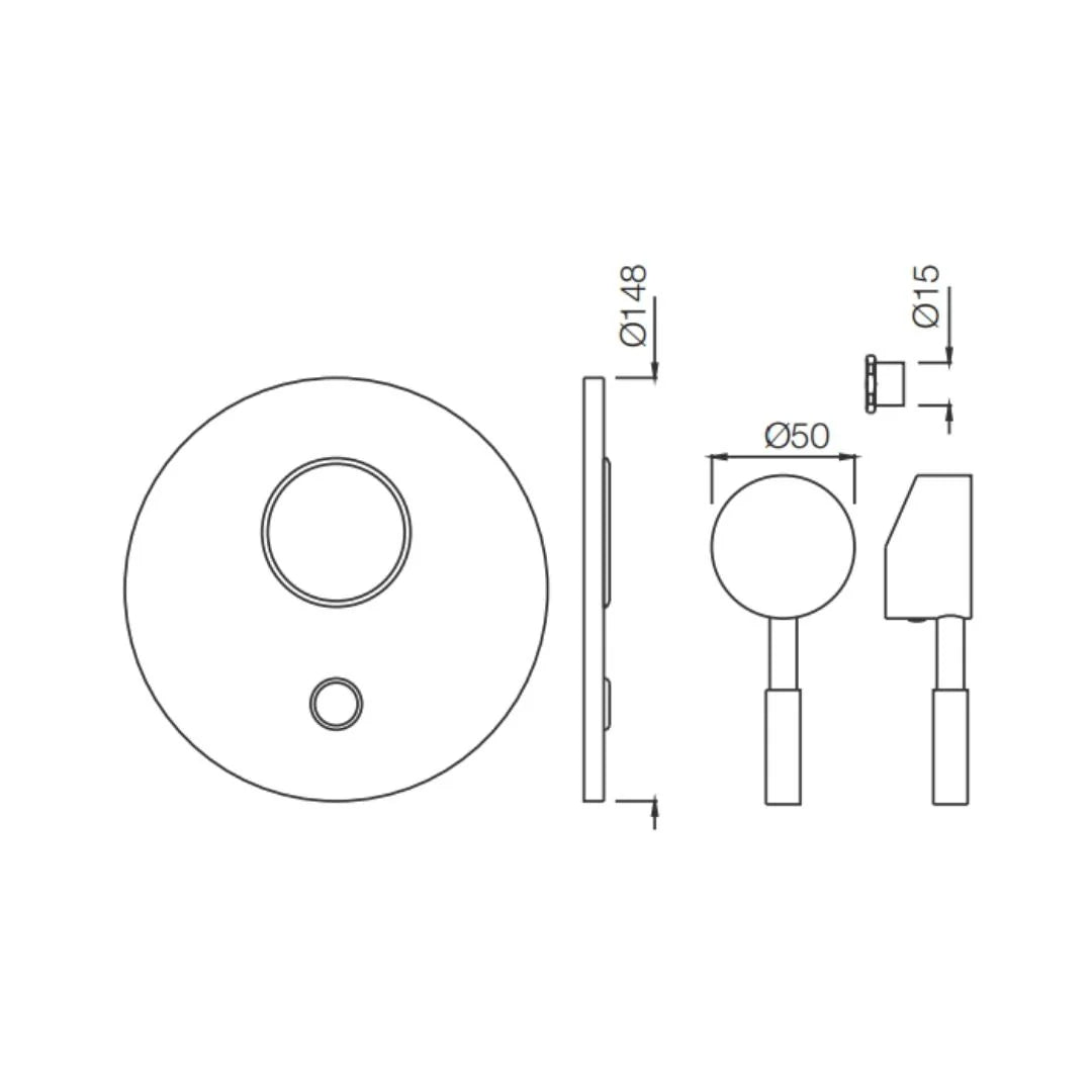 Jaquar 2 Way Diverter Solo SOL-CHR-6075K Normal Flow - Chrome Finish