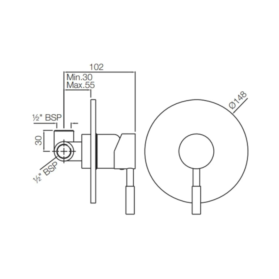 Jaquar 1 Way Diverter Solo SOL-CHR-6139 Normal Flow - Chrome Finish