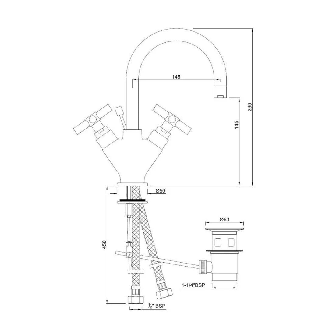 Jaquar Table Mounted Regular Basin Mixer Solo SOL-CHR-6169B - Chrome