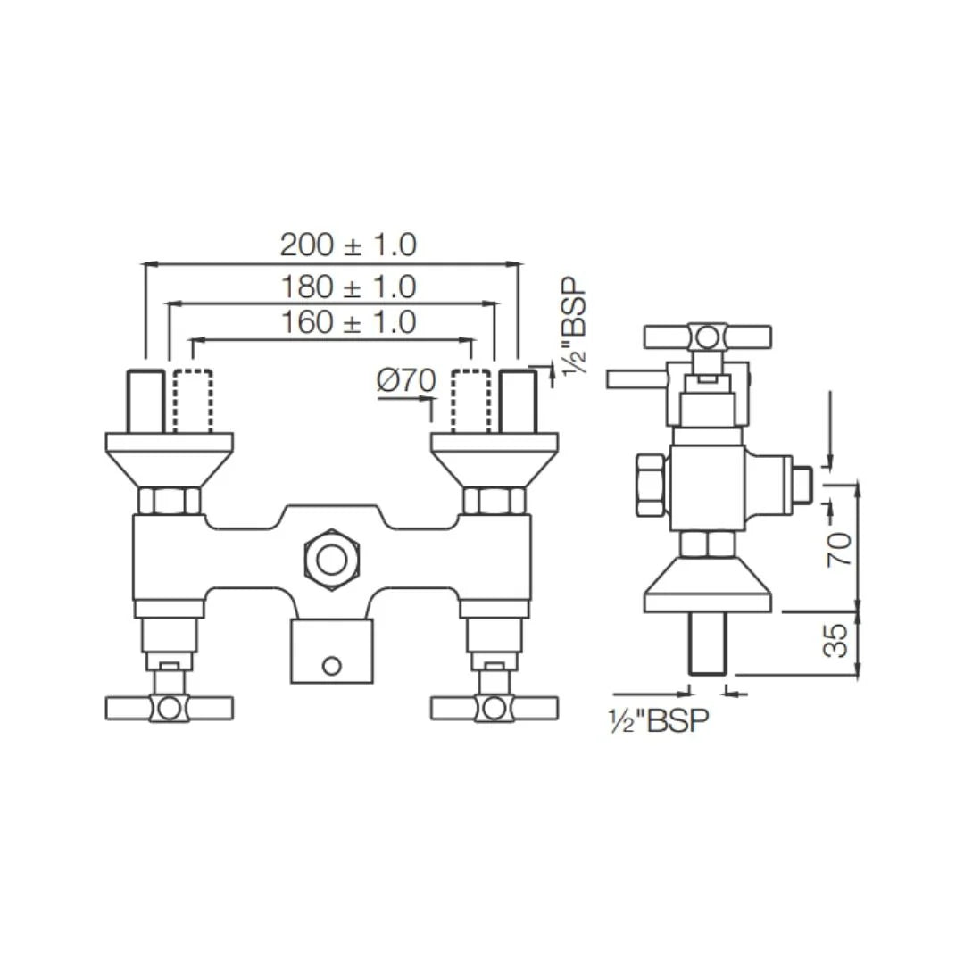 Jaquar 2 Way Wall Mixer Solo SOL-CHR-6215 Normal Flow - Chrome Finish