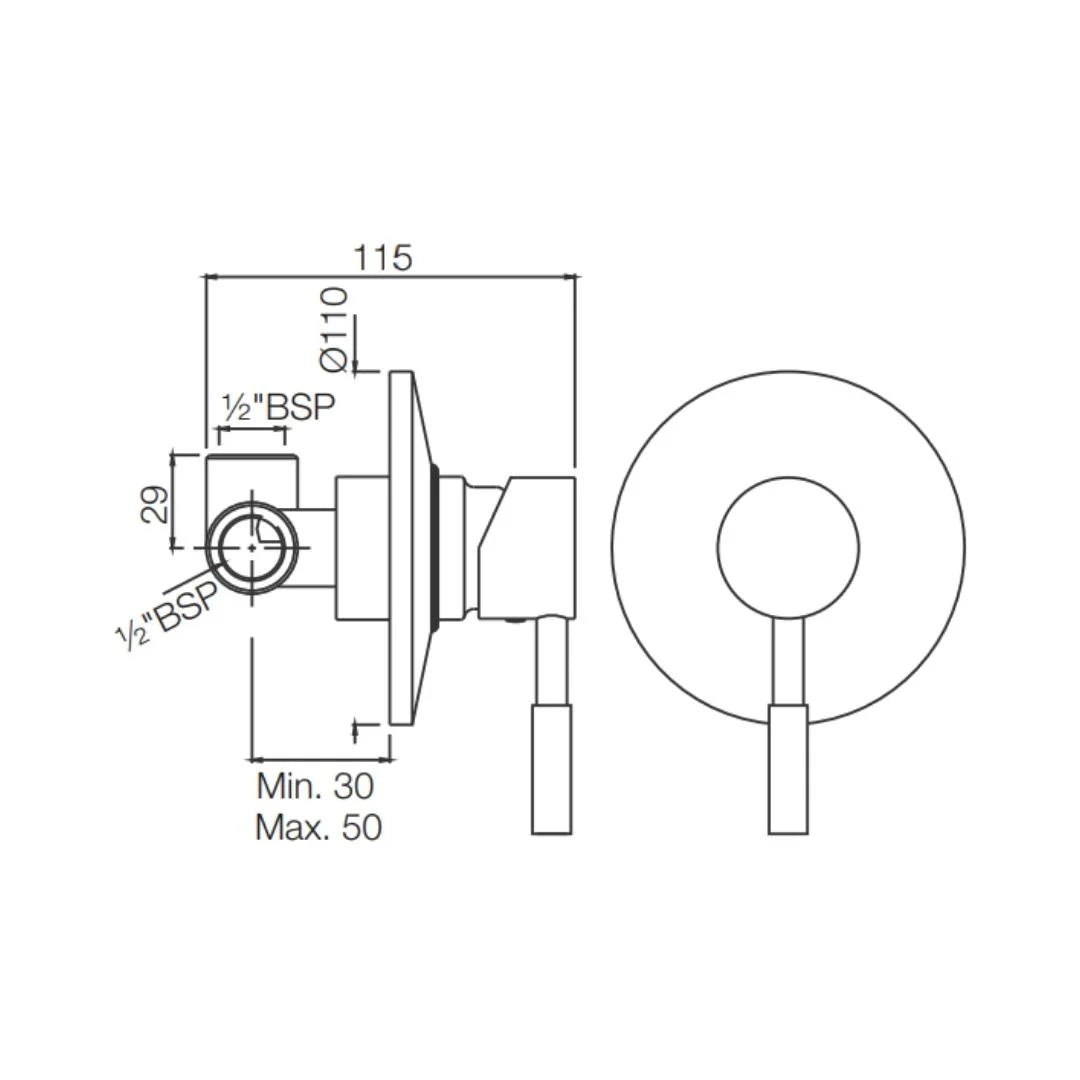 Jaquar 1 Way Diverter Solo SOL-CHR-6227K Normal Flow - Chrome Finish