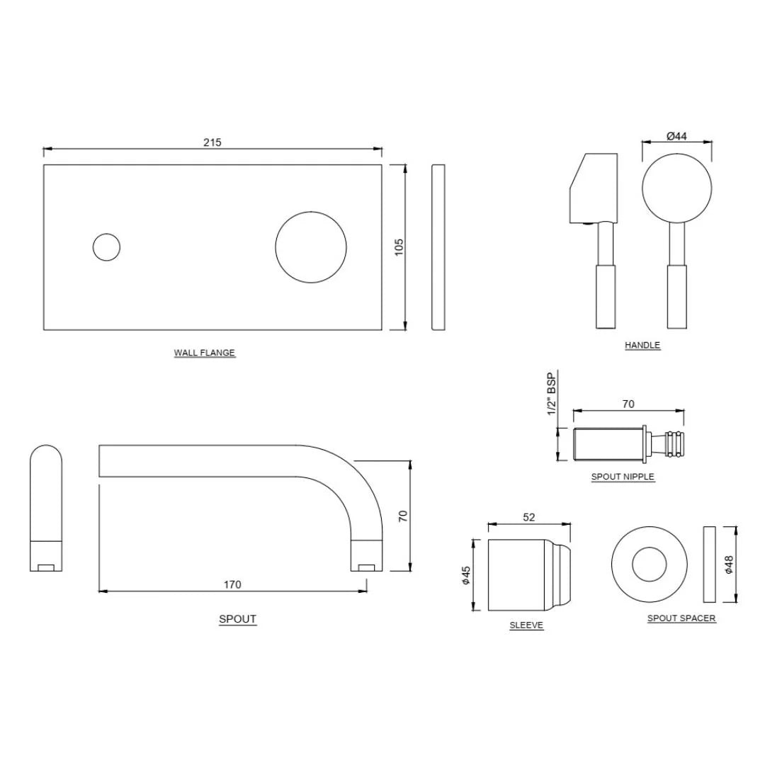 Jaquar Wall Mounted Basin Mixer Solo SOL-CHR-6233NK - Chrome