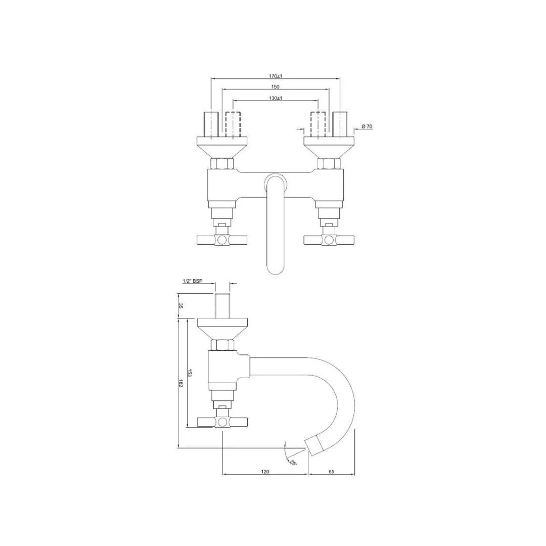 Jaquar Wall Mounted Regular Kitchen Sink Mixer Solo SOL-6309 with Swinging Spout in Chrome Finish