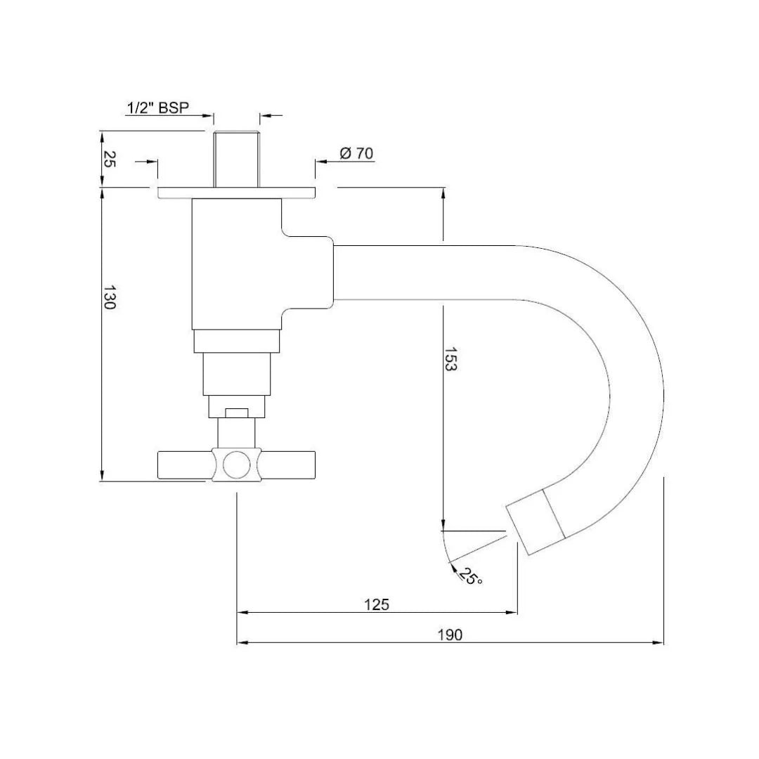 Jaquar Wall Mounted Regular Kitchen Sink Tap Solo SOL-6347 with Swinging Spout in Chrome Finish