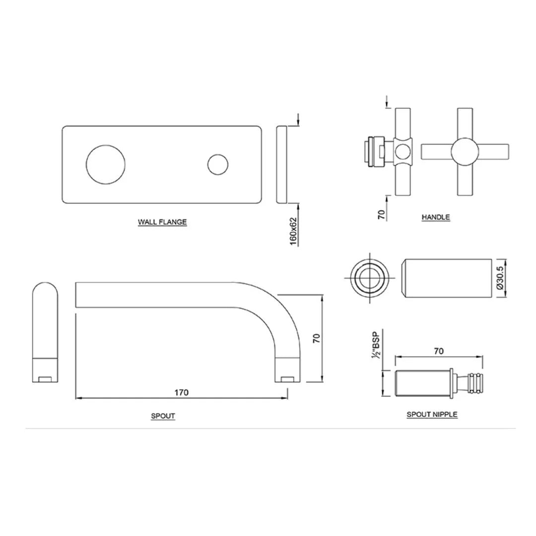 Jaquar Wall Mounted Basin Tap Solo SOL-CHR-6441K - Chrome