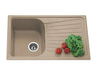 Nirali Quartz Sink Quartz Premium Range SPAZIO LV 1 ( 34 x 19.5 inches ) - White Granite