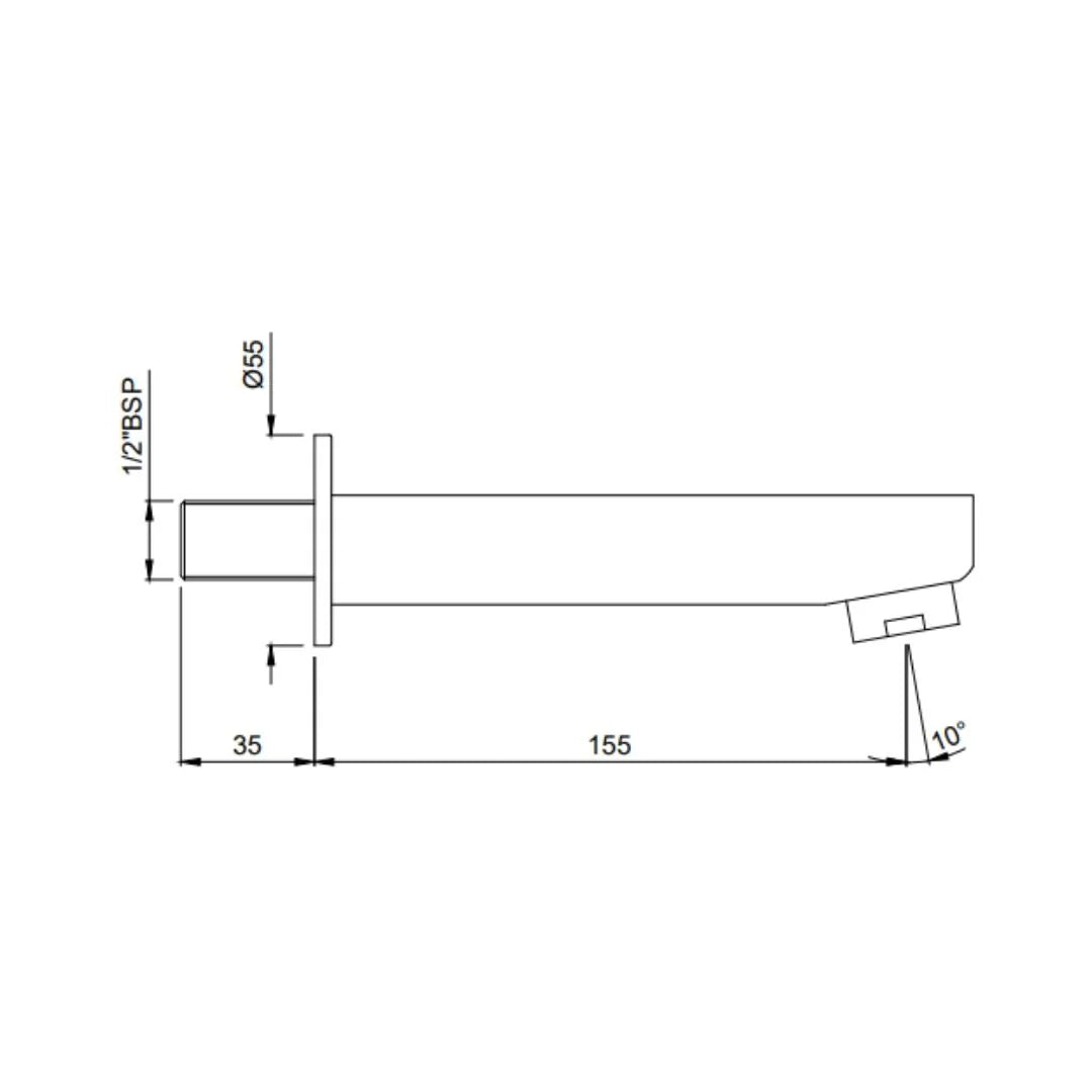 Jaquar Wall Mounted Spout Fusion SPJ-CHR-29429 - Chrome