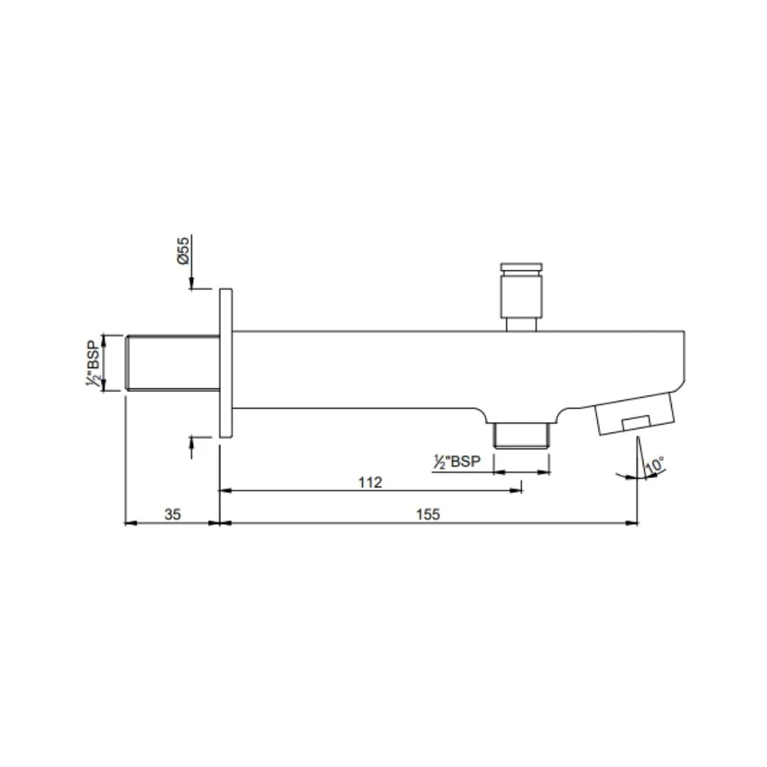 Jaquar Wall Mounted Spout Fusion SPJ-CHR-29463 - Chrome