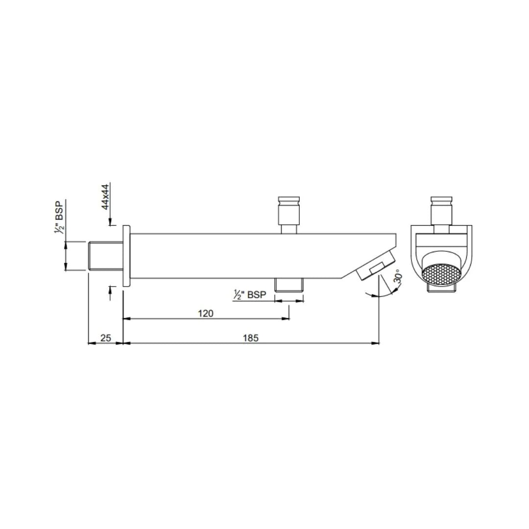 Jaquar Wall Mounted Spout D Shape SPJ-CHR-37463 - Chrome