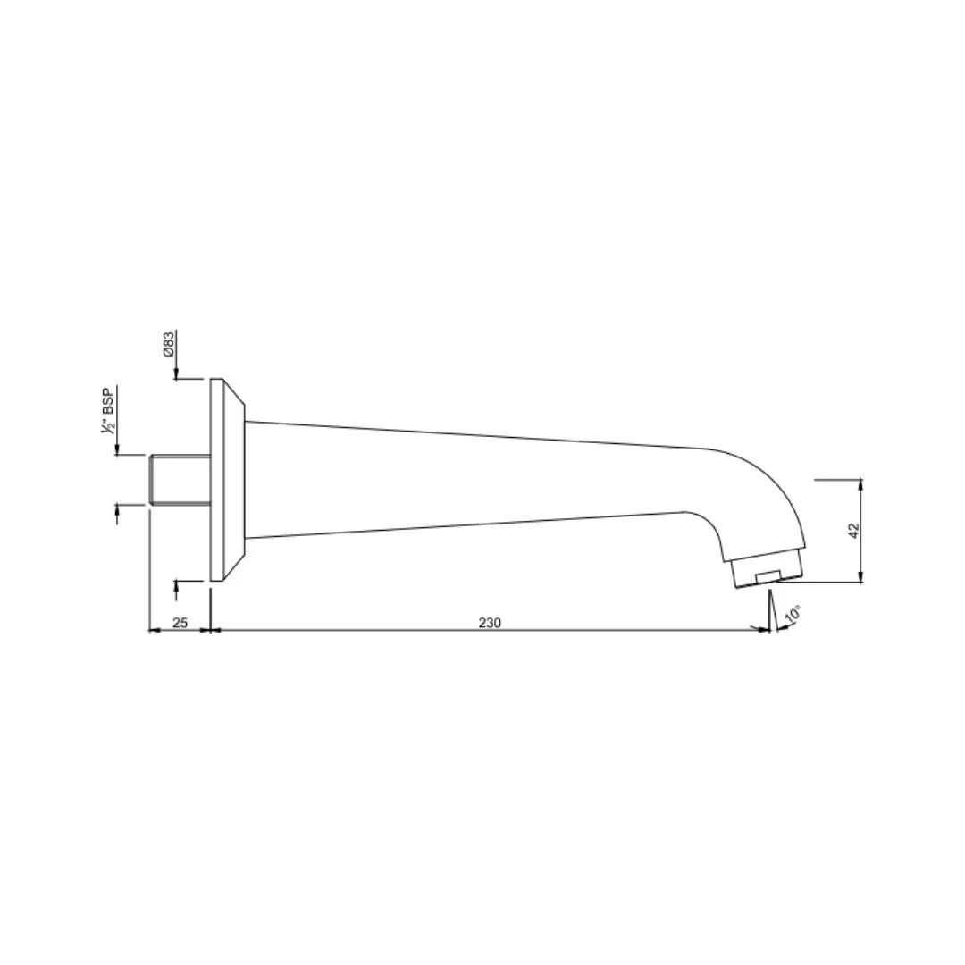 Jaquar Wall Mounted Spout Continental SPJ-CHR-433 - Chrome