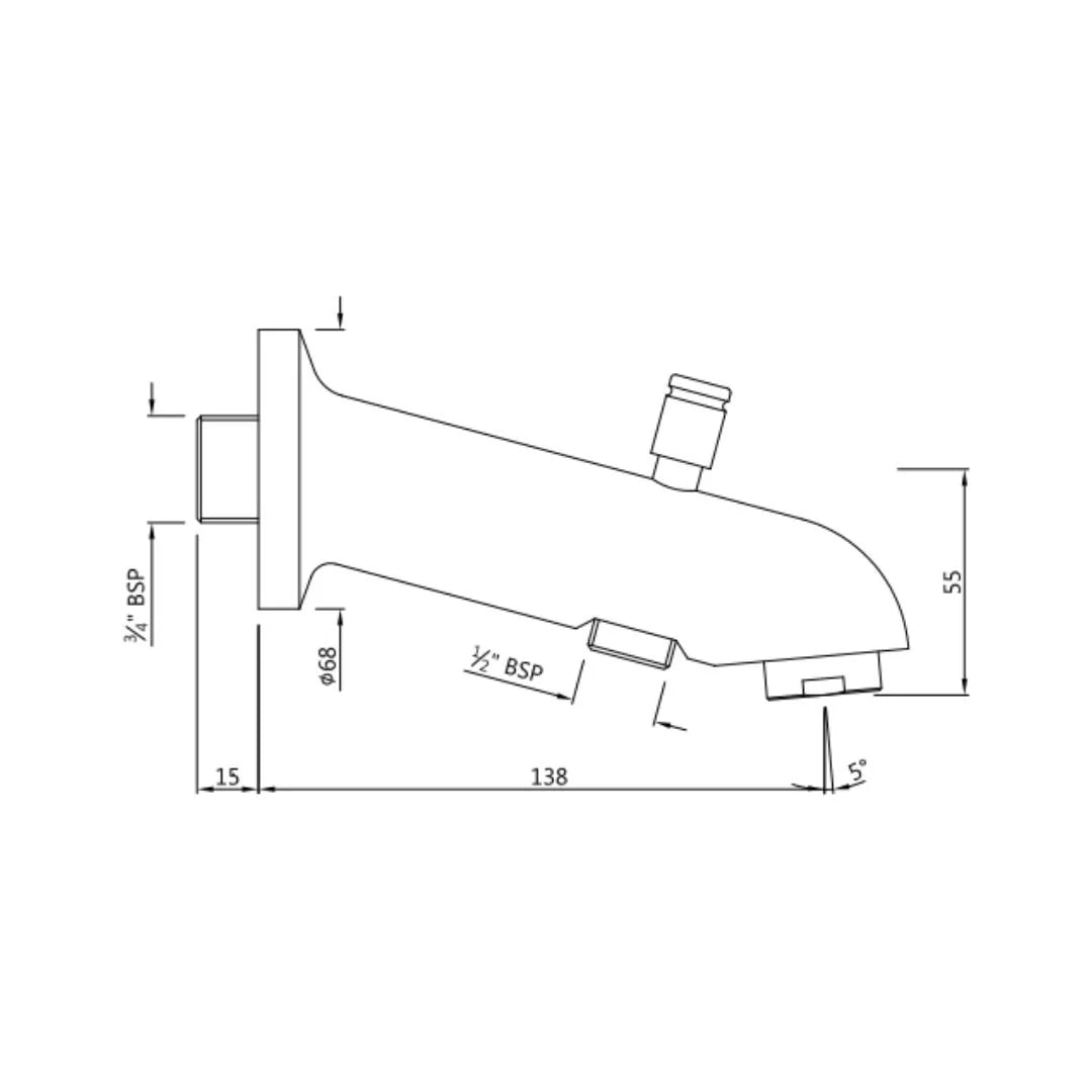 Jaquar Wall Mounted Spout Allied SPJ-CHR-461 - Chrome