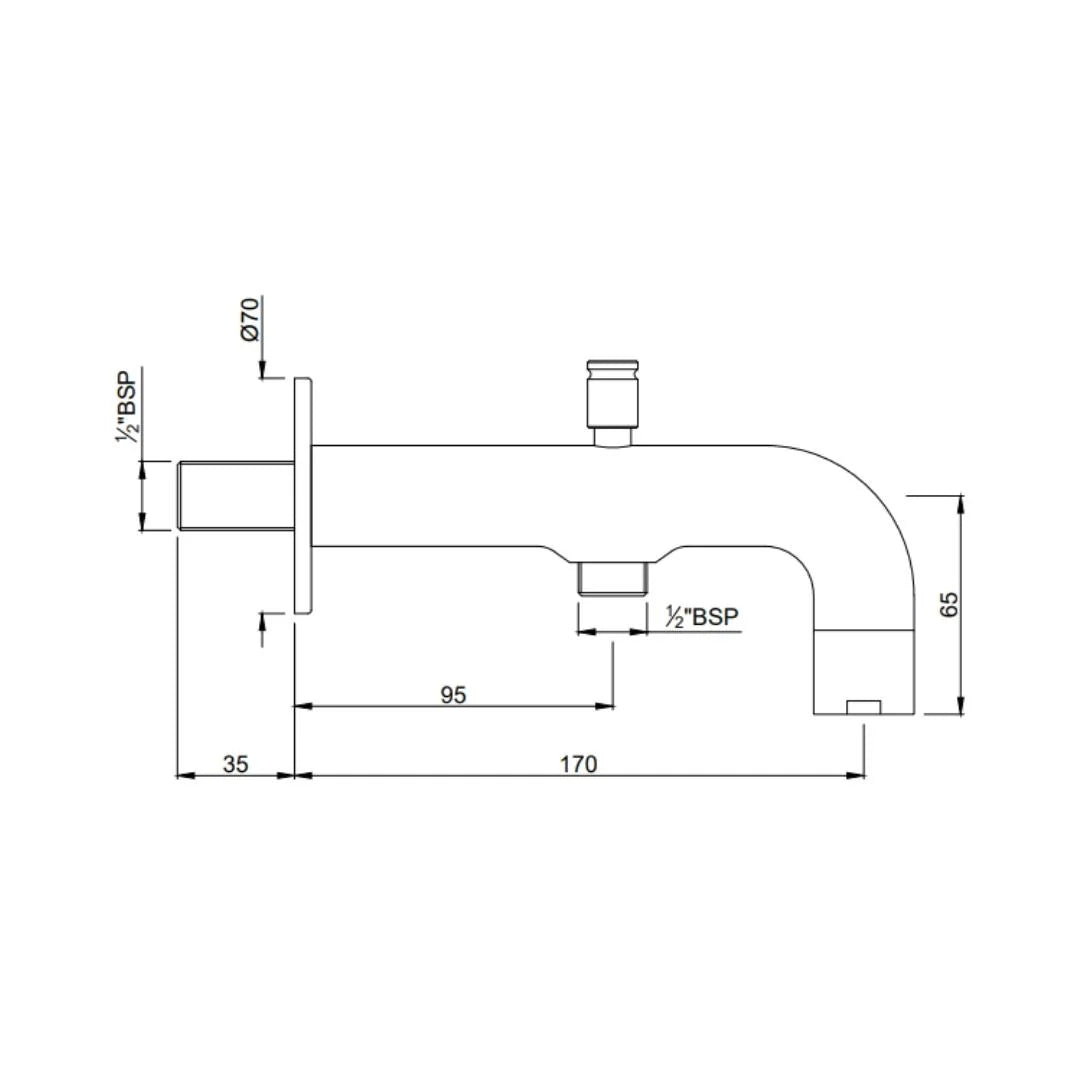 Jaquar Wall Mounted Spout Florentine SPJ-CHR-5463 - Chrome
