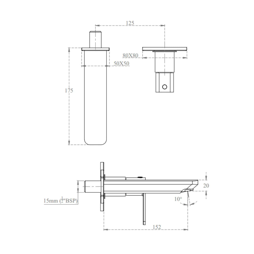 Cera Wall Mounted Spout Ruby F1005652 - Chrome