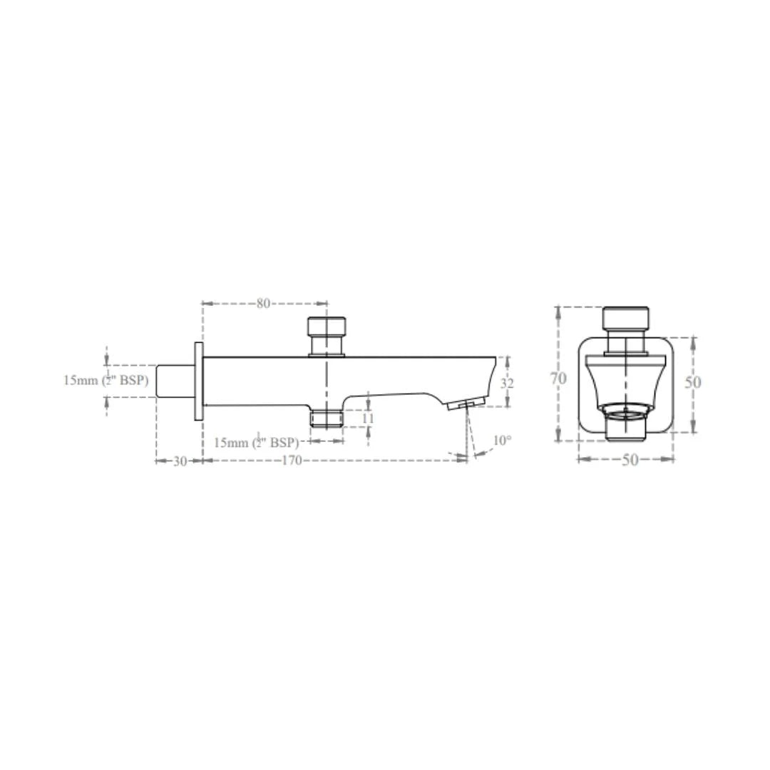 Cera Wall Mounted Spout Ruby F1005662 - Chrome