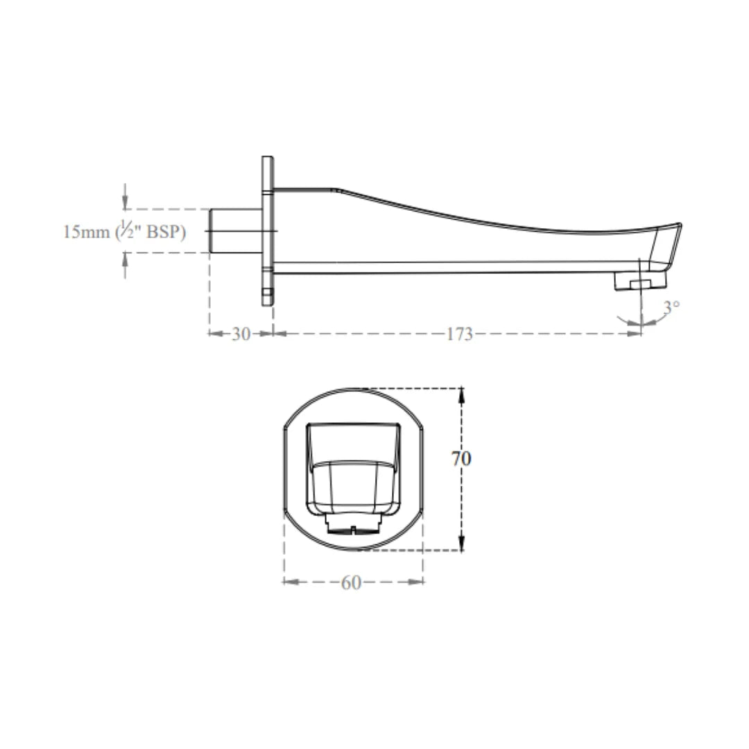 Cera Wall Mounted Spout Perla F1012661FG - French Gold