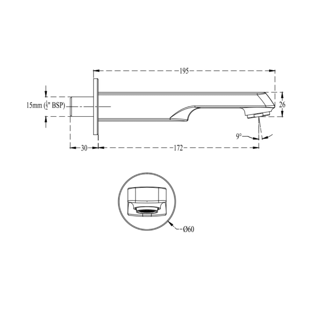 Cera Wall Mounted Spout Chelsea F1016661FG - French Gold