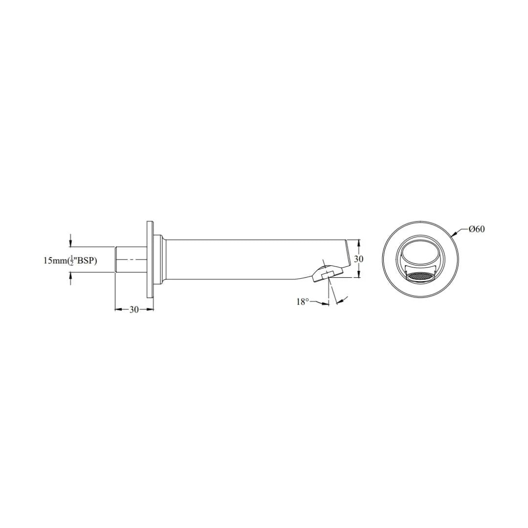Cera Wall Mounted Spout Aquamatic F2001661 - Chrome
