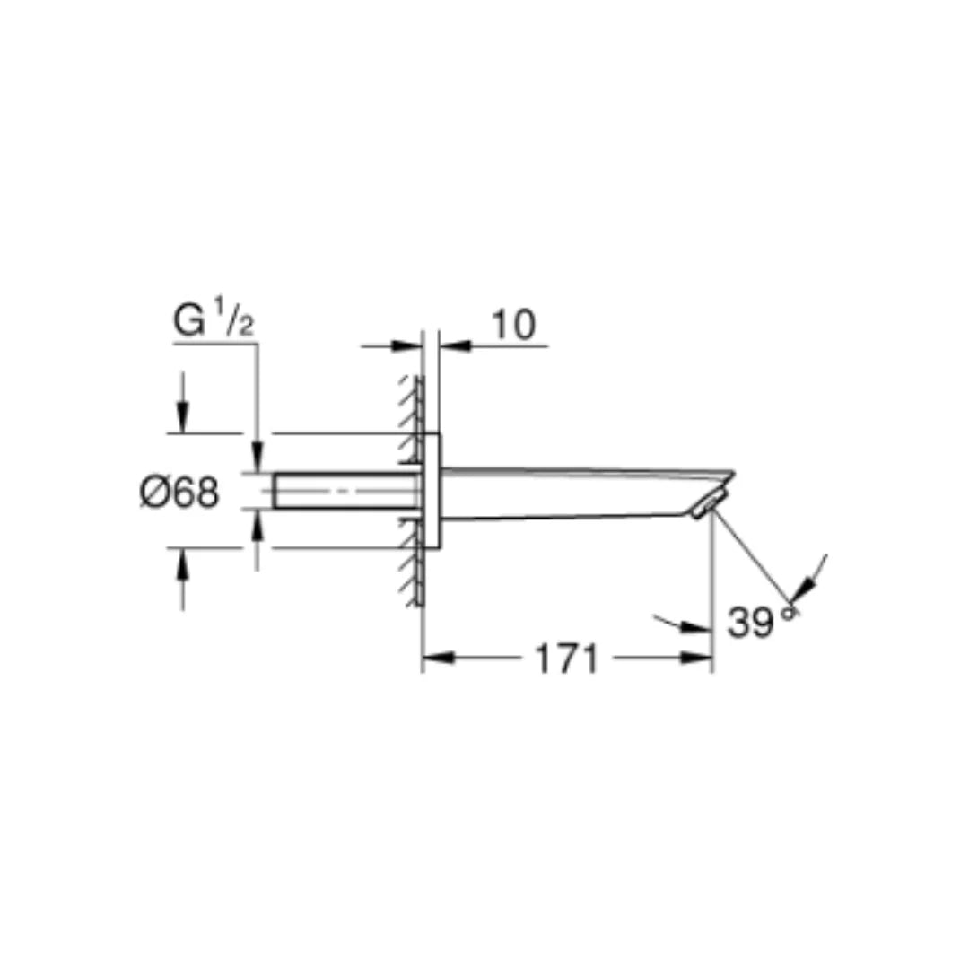 Grohe Wall Mounted Spout Eurosmart 13448003 - Chrome