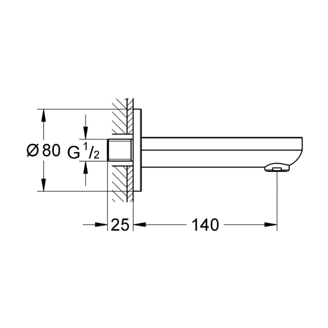 Grohe Wall Mounted Spout Bauloop 13255000 - Chrome
