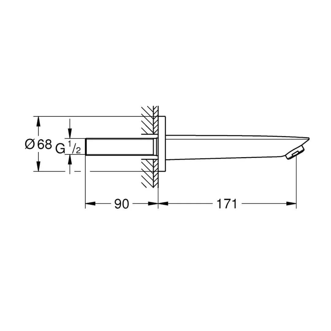 Grohe Wall Mounted Spout Bau Cosmopolitan 13255001 - Chrome
