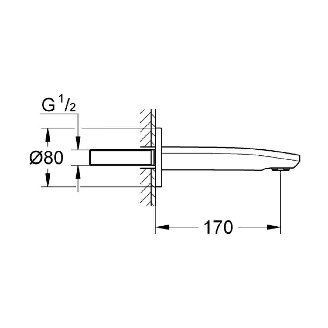 Grohe Wall Mounted Spout Eurostyle Cosmopolitan 13276002 - Chrome