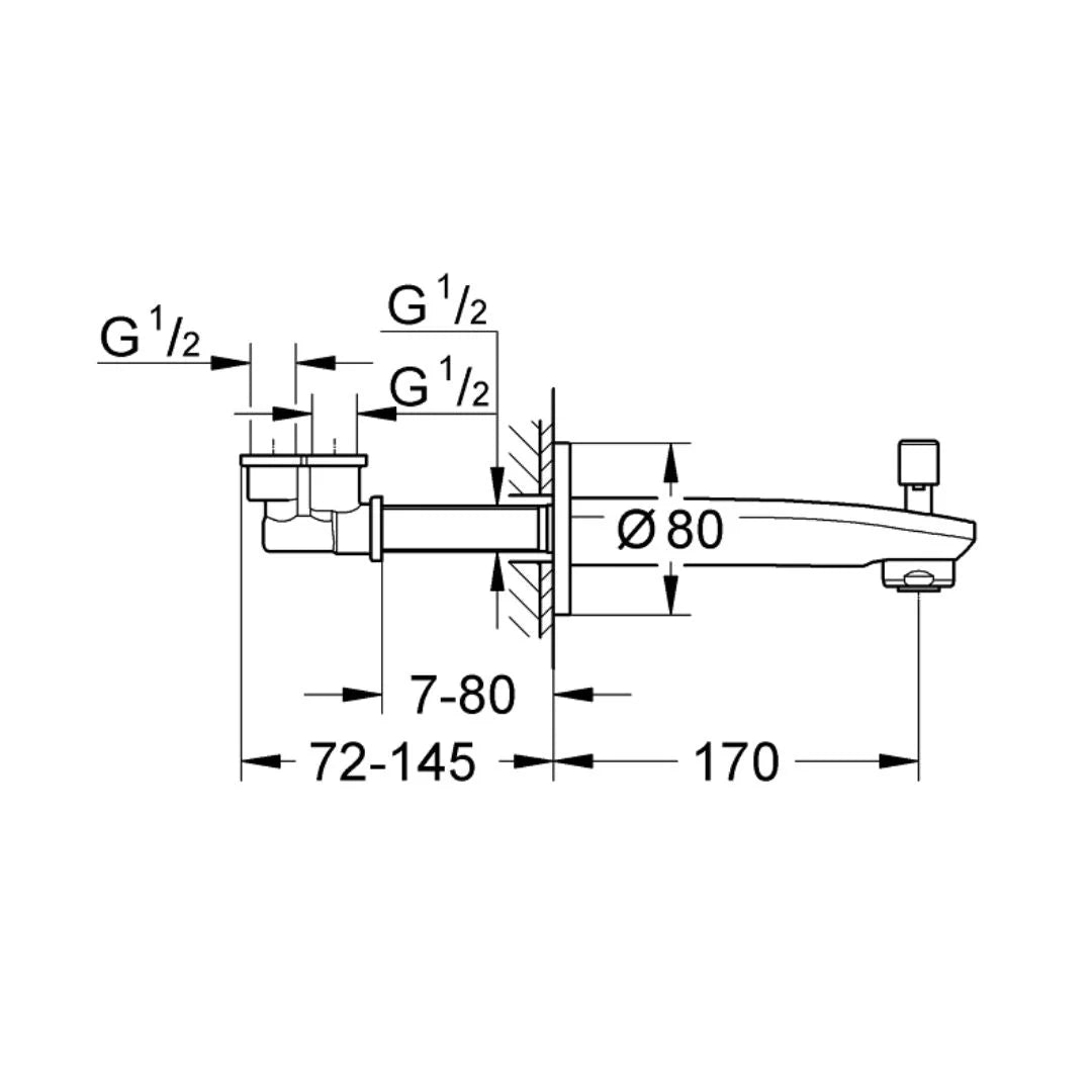 Grohe Wall Mounted Spout Eurostyle Cosmopolitan 13277002 - Chrome