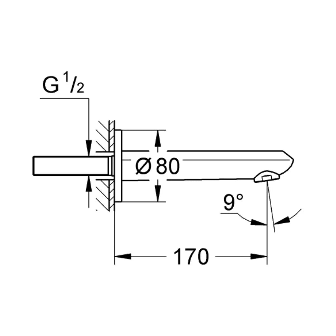 Grohe Wall Mounted Spout Eurodisc 13278002 - Chrome