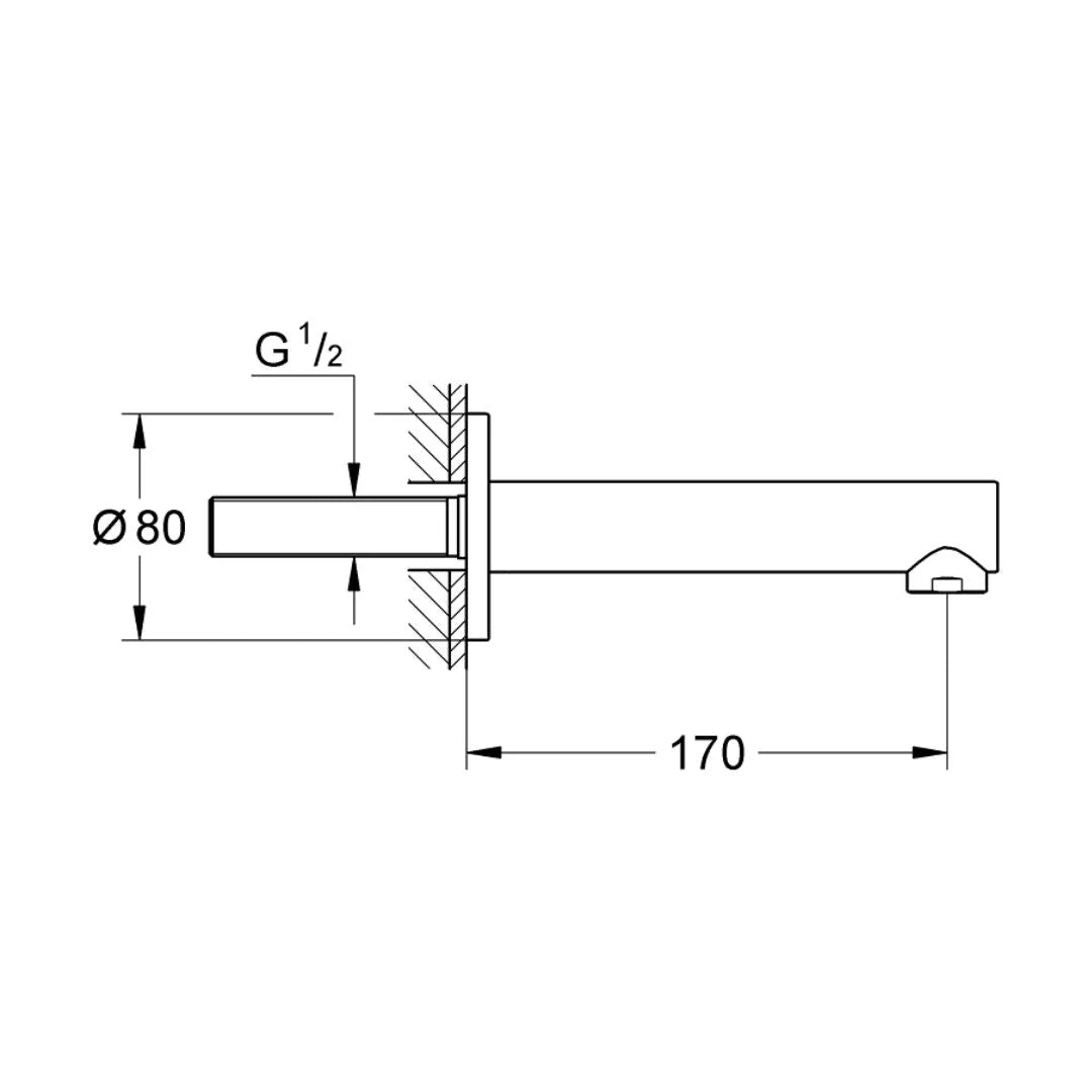 Grohe Wall Mounted Spout Concetto 13280001 - Chrome