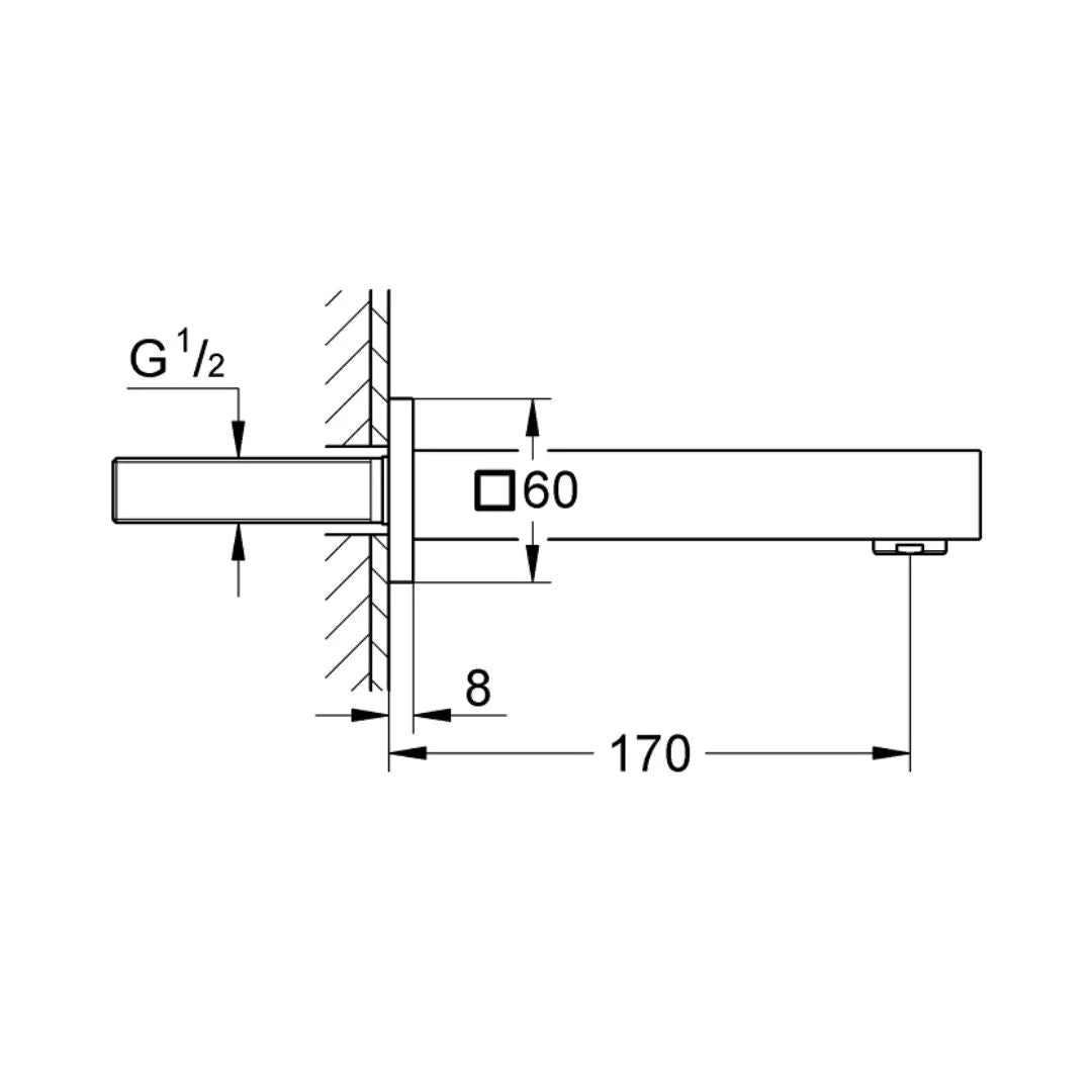 Grohe Wall Mounted Spout Eurocube 13303000 - Chrome