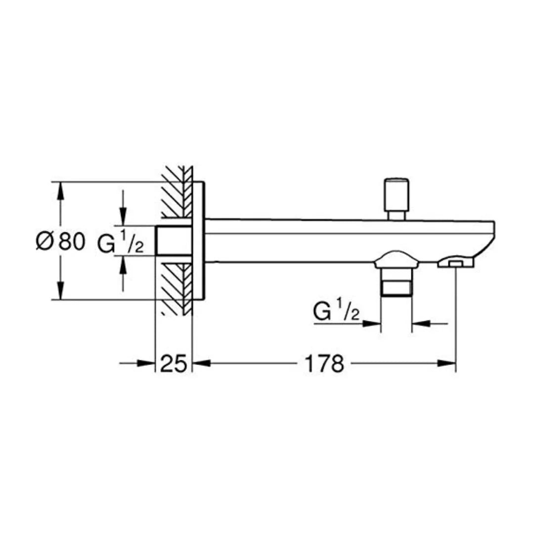 Grohe Wall Mounted Spout 13390000 - Chrome